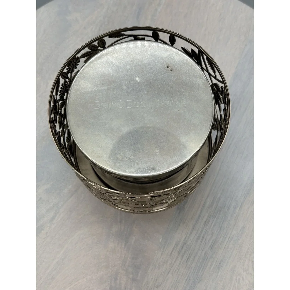 BBW candle & Holder White Barn Black Cherry Merlot‎ Wick Scented - Picture 3 of 15
